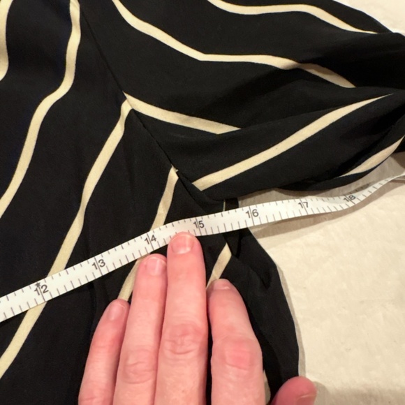 Essue black and cream striped dress, M - Picture 3 of 14